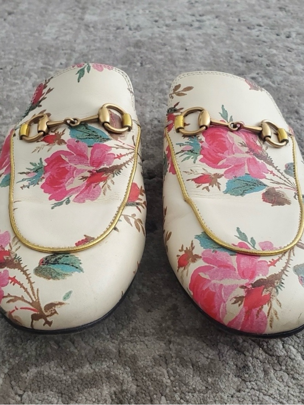 Gucci Princetown Floral Horsebit Mules 37.5 - Picture 4 of 9